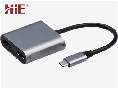 USB-C Na Duo-HDMI adapter